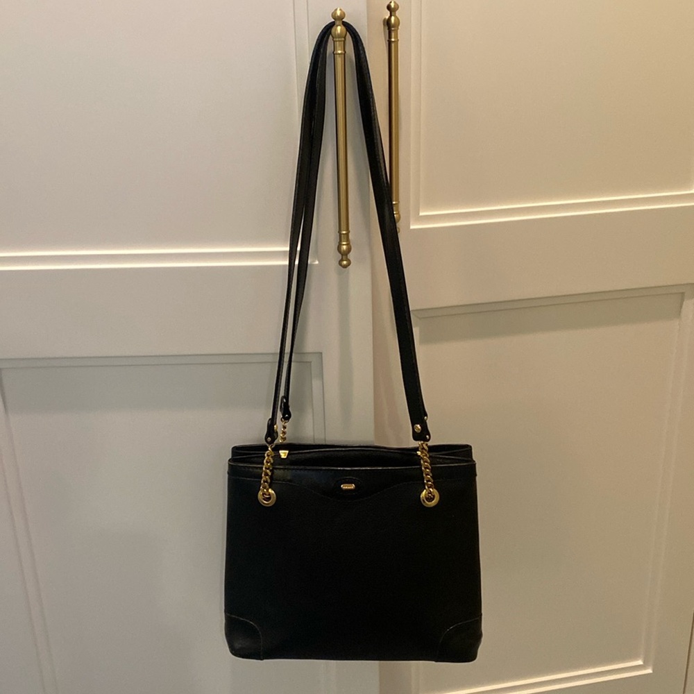 Bally Vintage Black Pebbled Leather shoulder Bag